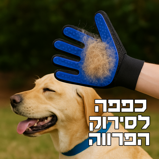 כפפה לסירוק פרווה - מתאים לכלבים וחתולים